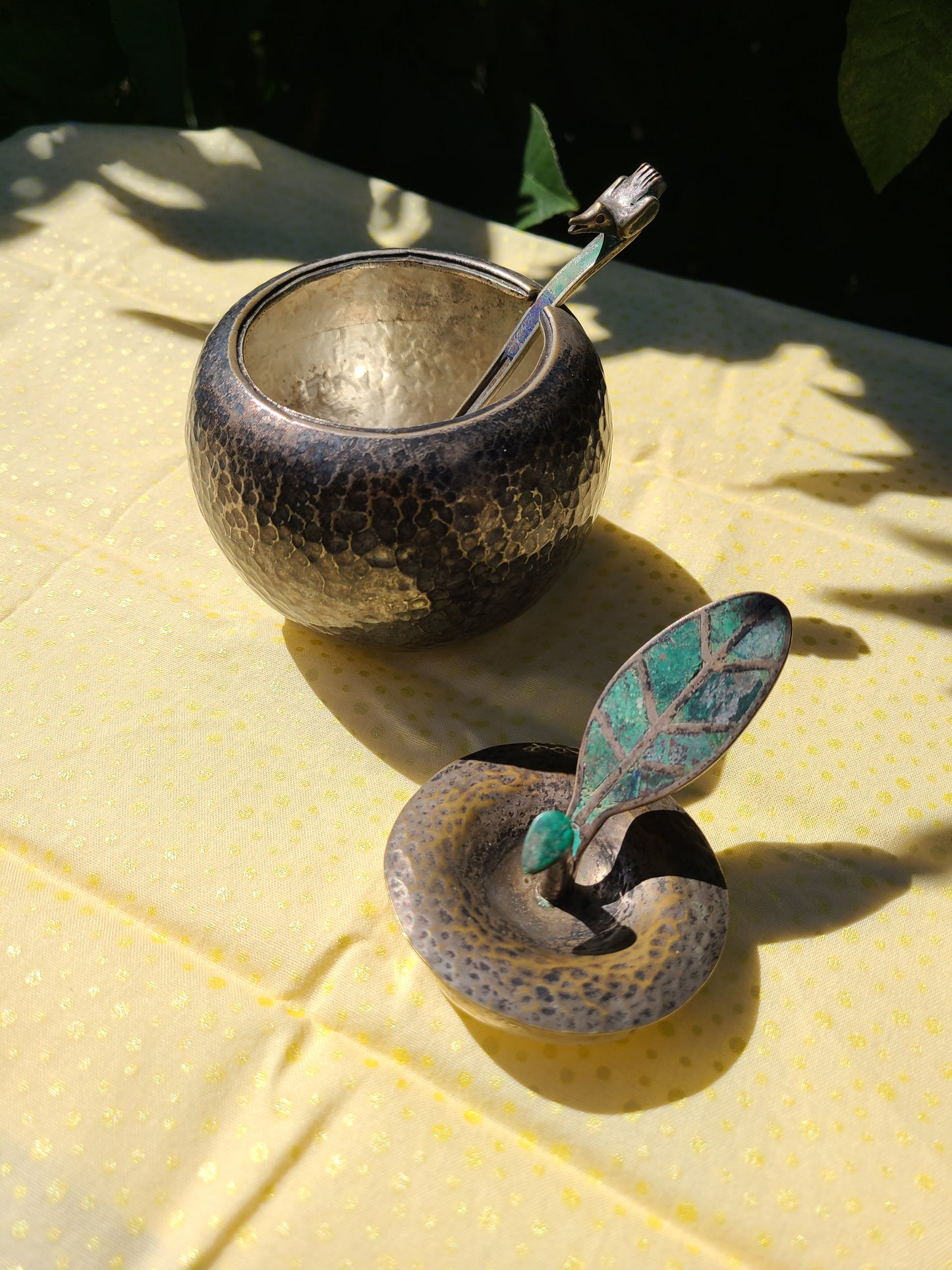 Vintage Apple-shaped Honey Pot with Spoon