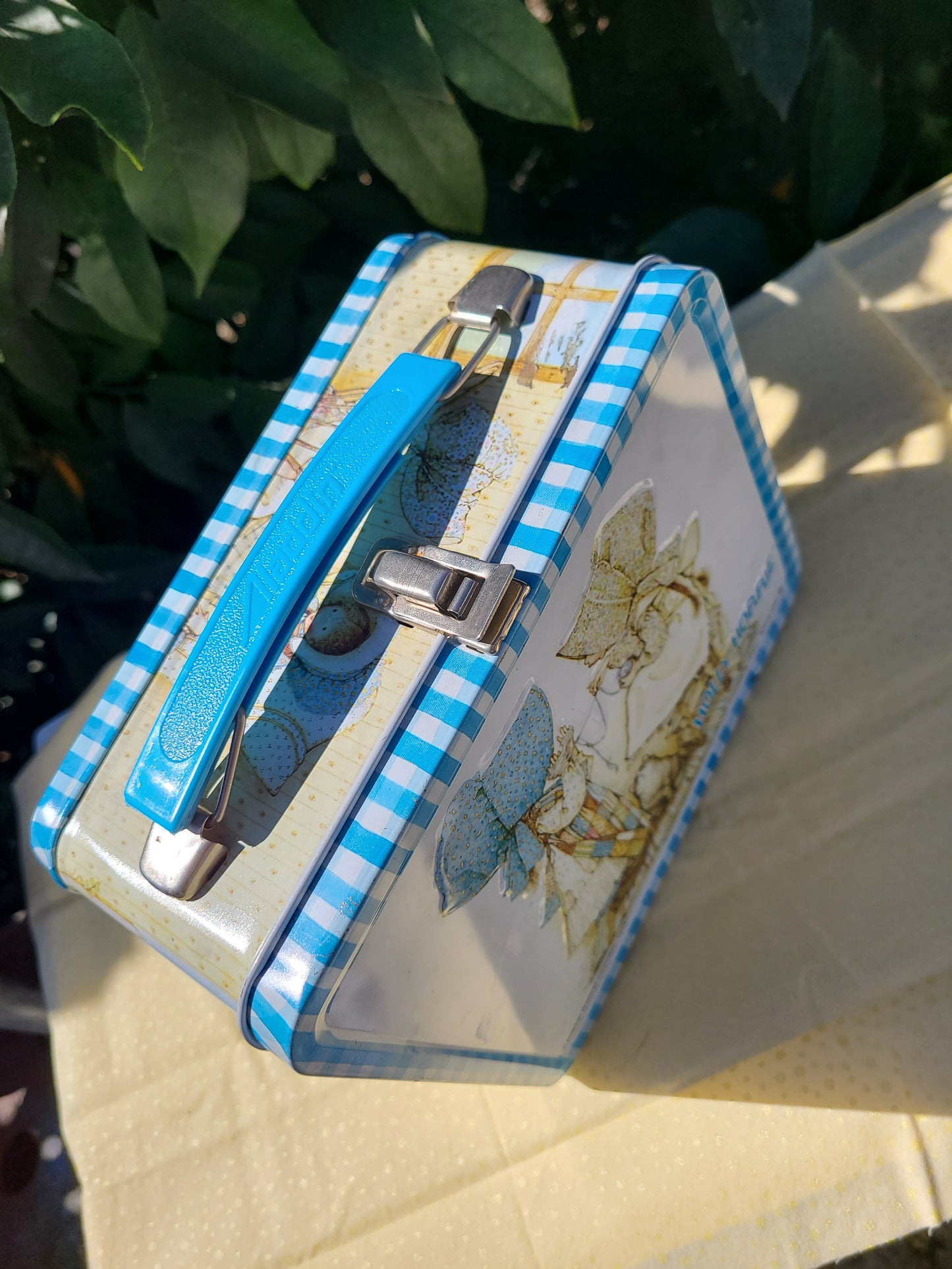 Vintage Holly Hobbie Metal Lunch Box with Straw Cup