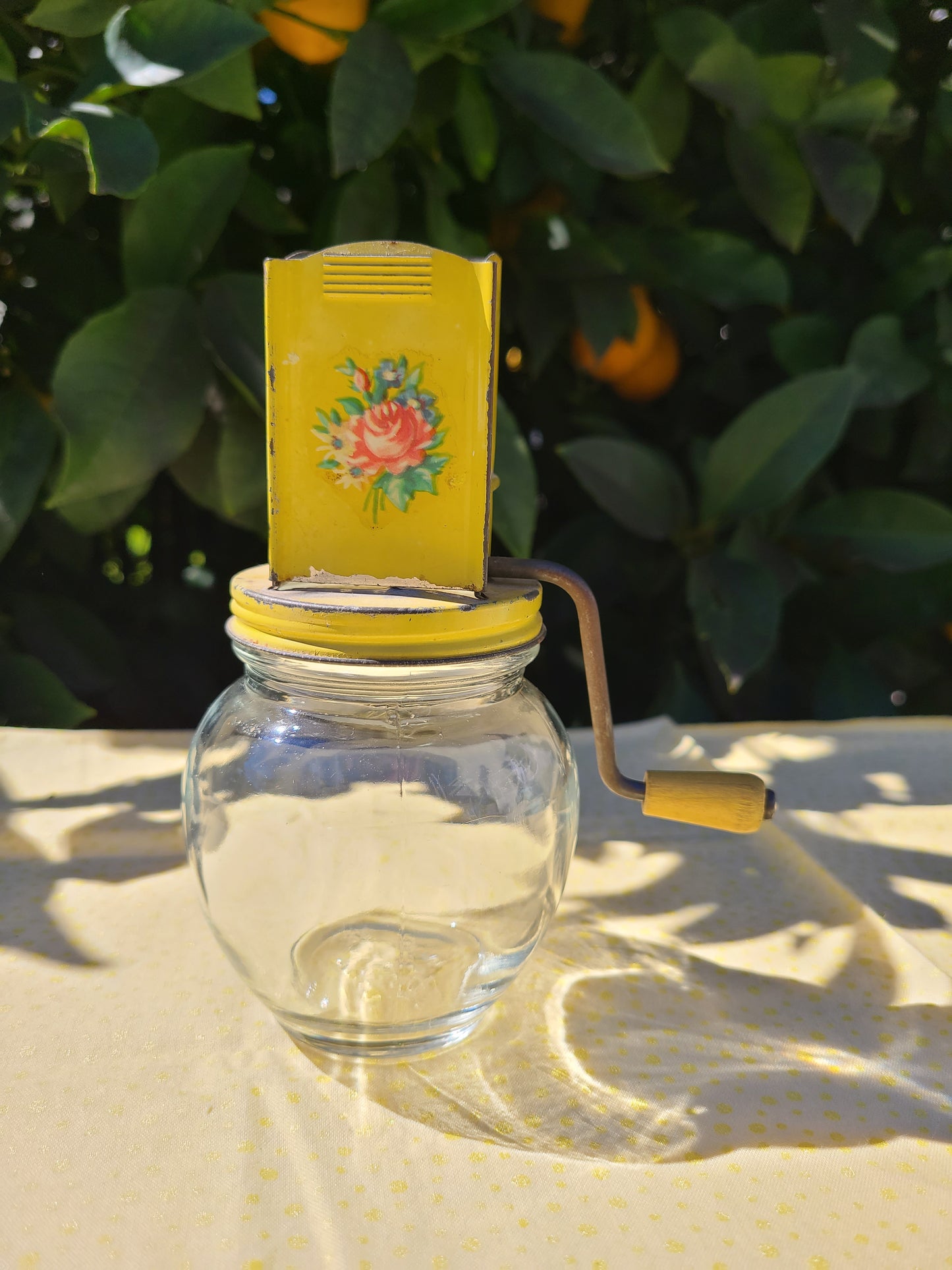 Vintage Nut Grinder with Glass Jar