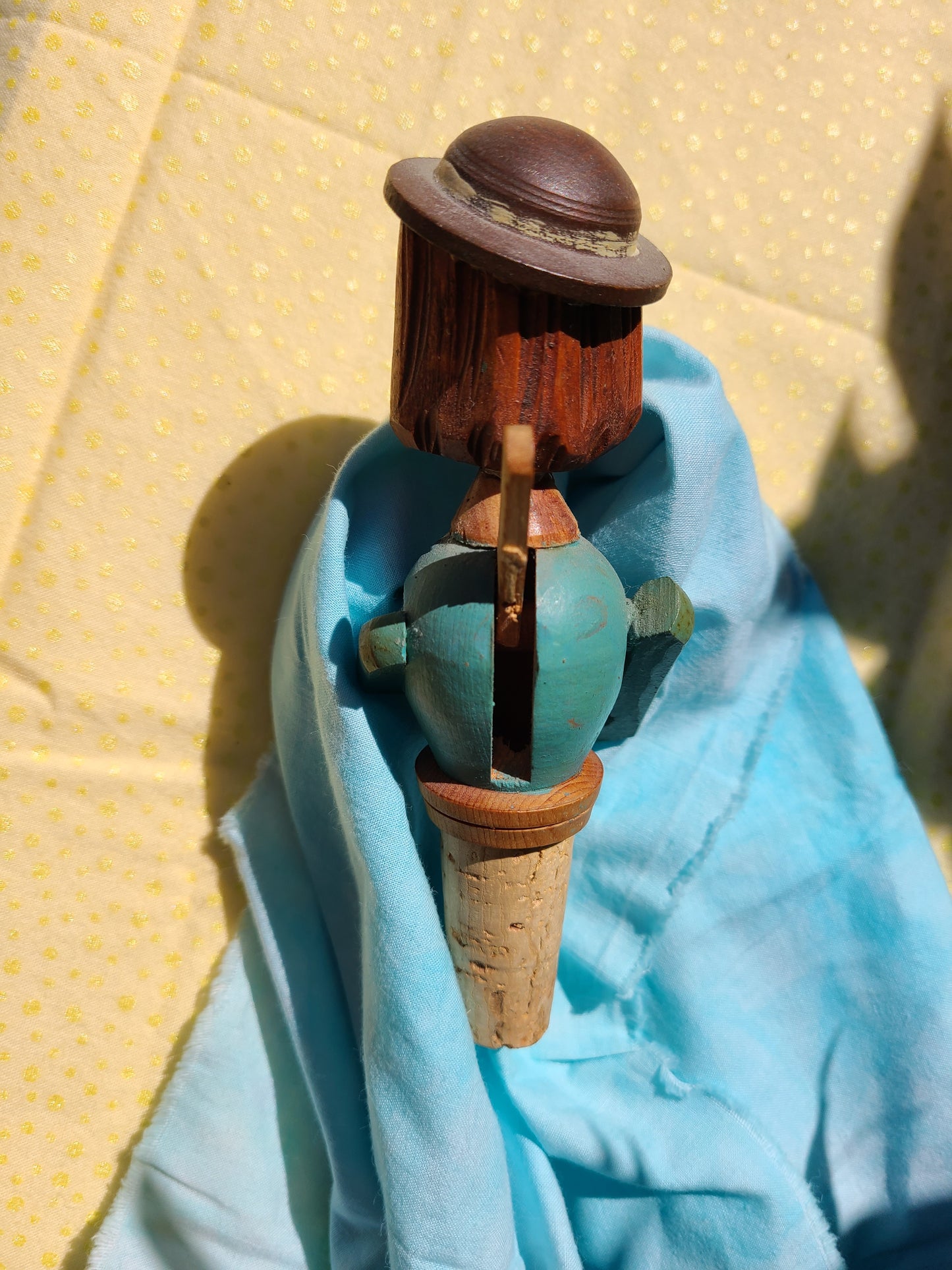 Vintage Handcarved Mechanical Bottle Stopper